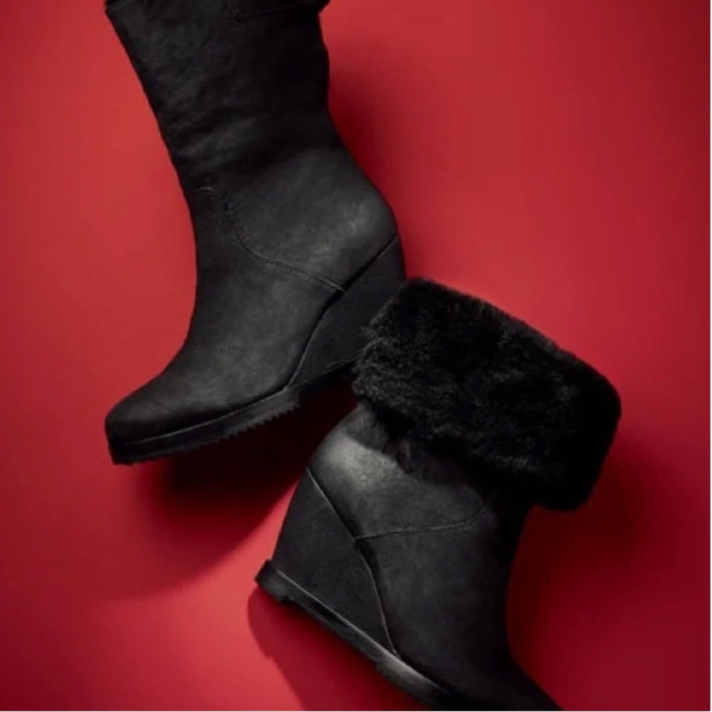 Eileen Fisher Faux Fur Ankle Fold Boots - Size 10 NEVER WORN
